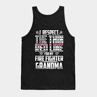 Fire Fighter Grandma Thin Red Line Tank Top